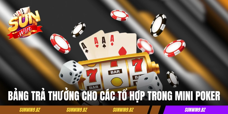 Bảng trả thưởng cho các tổ hợp trong Mini Poker