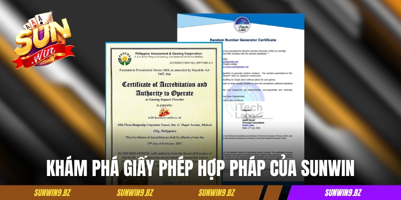Khám phá giấy phép hợp pháp của cổng game Sunwin 
